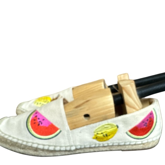 J. Crew Embroidered Summer Fruit Tan Canvas Espadrilles - Picture 3 of 6